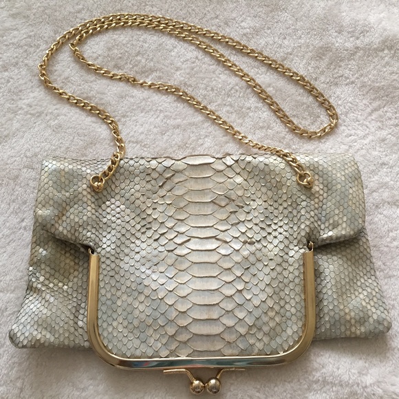 Lena ErziakSnakeskin Python flap Bag NEW